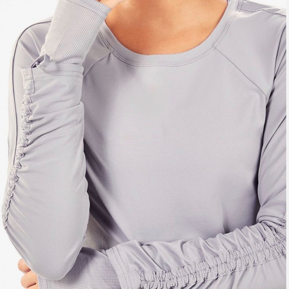 NWT Fabletics Cashel Adjustable Long Sleeve White and Purple Shirt Jacket Size M - Picture 4 of 15